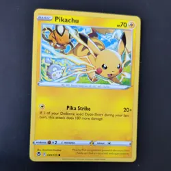 PIKACHU 049/195 POKEMON CARD (SILVER TEMPEST SET) - Image 3