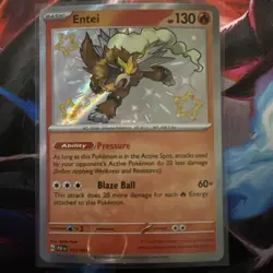 Entei - 112/091 - Pokemon Paldean Fates Shiny Rare Card - Image 1