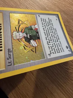 1st Edition Lt. Surge Trainer (17/132) Holo Gym Heroes Pokemon Card - Image 4