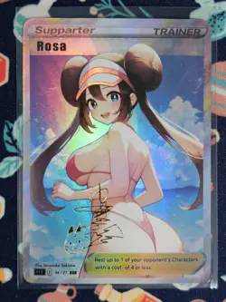 CUSTOM Rosa Pokemon Anime Waifu Sexy Doujin ACG/CCG DIY Trainer Art Card - Image 1