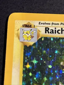 Raichu 14/102 Pokemon TCG Base Set Holo Foil Rare Vintage Card Lightly Played LP - Image 2
