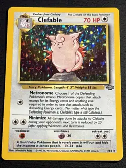 Clefable 1/64 Pokemon TCG Jungle Holo Foil Rare Vintage Card Lightly Played LP - Image 1