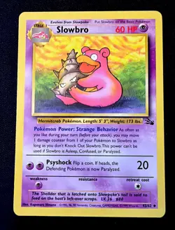Slowbro 43/62 Base Set Series Fossil UNCOMMON Stage 1 Pokemon Card 1999 WOTC NM - Image 1