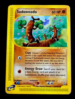 Sudowoodo 36/147 MP Aquapolis Regular Rare 2002 Pokemon TCG Vintage Card - Image 1