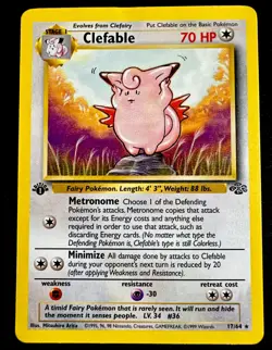 Clefable 17/64 HP Pokemon Jungle 1st Edition Rare Card WOTC Heavy Play - Image 1