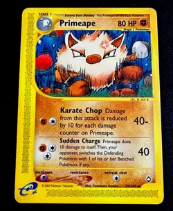 Primeape 29/147 LP Aquapolis Pokemon TCG Non-Holo Card 2002 Vintage Pokemon - Image 1