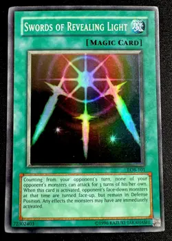MISPRINT FOIL SHIFT! Swords Of Revealing Light LOB-101 MP YUGIOH Card - Image 1