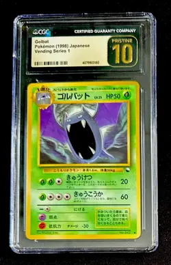 CGC Pristine 10 Golbat 042 Japanese Pokemon Vending Series 1 Graded Pokemon Card - Image 1