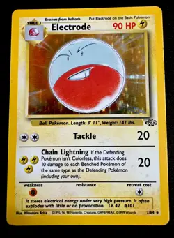 Electrode 02/64 MP Jungle 1999 Unlimited Holo Card Pokemon Card Moderate Play - Image 1