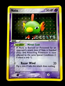 Natu 66/107 NM- Ex Deoxys Reverse Holo Stamped Pokemon Card Yuka Morii Artwork - Image 1
