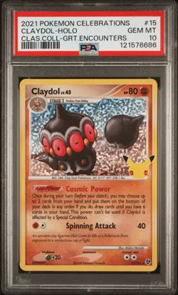 PSA 10 Claydol #15 Celebrations Classic Collection Pokemon TCG Graded Card - Image 1
