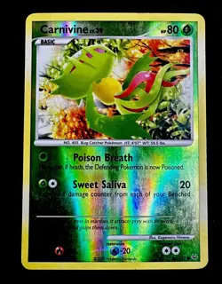 Carnivine 68/127 LP Platinum Reverse Holo Pokemon Card Light Play - Image 1