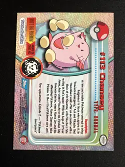 Chansey 1999 Topps Pokemon TV Card #113 LP Pokemon Card Light Play - Image 2