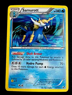 Samurott 32/114 NM Holo Rare - Black and WHITE - 2011 POKEMON CARD Near Mint - Image 1