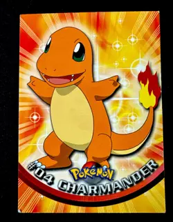 Charmander #04 LP Pokemon Card Topps TV Animation Edition Series Black Logo - Image 1