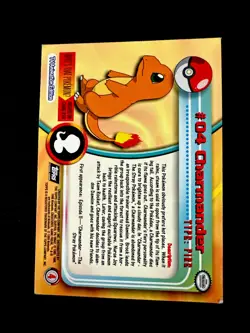 Charmander #04 LP Pokemon Card Topps TV Animation Edition Series Black Logo - Image 2
