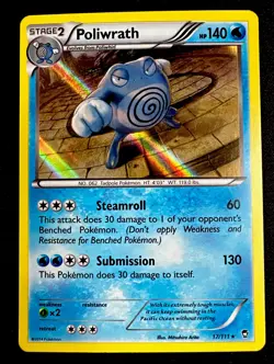 Poliwrath 17/111 NM Rare Holo Furious Fists 2014 Pokemon Card Near Mint - Image 1
