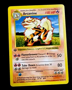 Arcanine 1st Edition 23/102 MP+ Pokemon TCG Base Set Vintage Card - Image 1