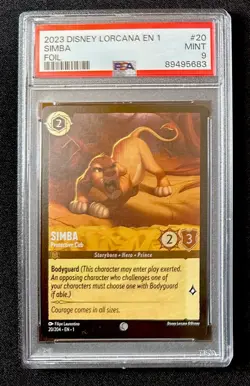 PSA 9 Simba Protective Cub Foil 2023 Disney Lorcana EN 1 Graded Card - Image 1