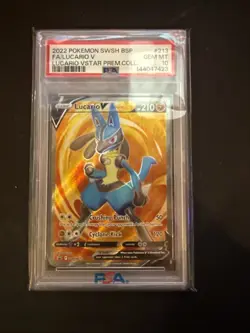 Lucario V SWSH213 SWSH: Sword & Shield Promo Cards Holo PSA 10 - Image 1
