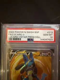Lucario V SWSH213 SWSH: Sword & Shield Promo Cards Holo PSA 10 - Image 3