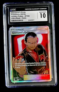 CGC 10 Giovanni's Exile 2019 Hidden Fates 67/68 Ultra Rare Holo Pokemon Card psa - Image 1