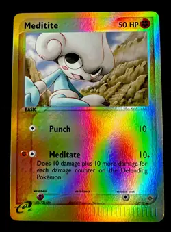 Meditite 37/97 NM REVERSE HOLO - EX DRAGON (2003) VINTAGE Pokemon Card - Image 1