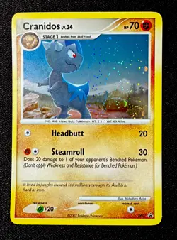 SWIRL Cranidos Lv.24 Diamond & Pearl Black Star Promo DP07 Pokemon Card 2007 NM - Image 1