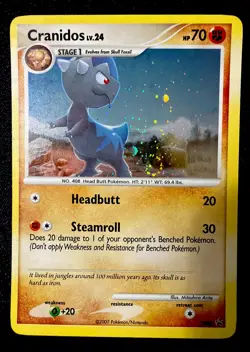 SWIRL Cranidos Lv.24 Diamond & Pearl Black Star Promo DP07 Pokemon Card NM - Image 1