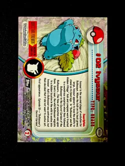 Topps Series 1 Ivysaur 02 LP Pokemon Card Black Logo - Image 2
