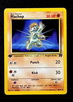 Pokemon Card 59/82 1st Edition Pokemon Team Rocket Machop MP - Image 1