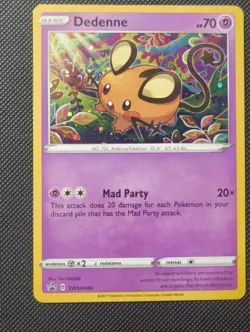 Pokemon Dedenne TCG SWSH080 Holo Promo Card - Image 1