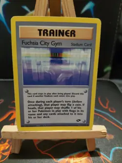 Pokemon Gym Challenge Fuchsia City Gym 114/132 WOTC Uncommon Card Very LP - Image 1