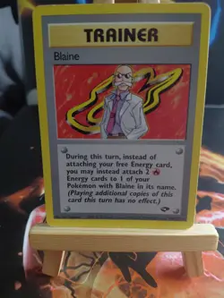 Pokemon Card Blaine 100/132 Vintage WOTC Gym Challenge Rare Non Holo - Image 1