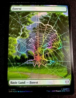 MTG Forest Foil NM Marvel's Spider-Man Magic 193 - Image 1