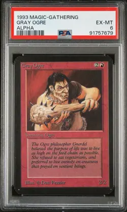 PSA 6 Alpha Gray Ogre Vintage Magic: The Gathering MTG Card - Image 1