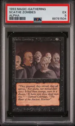 PSA 5 Alpha Scathe Zombies Magic: The Gathering MTG 1993 Vintage Card - Image 1