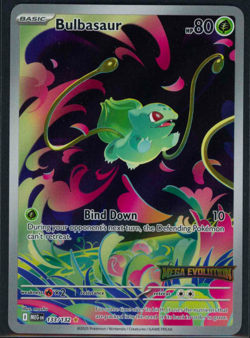Pokemon Bulbasaur IR 133/132 Mega Evolution Stamped Promo Box Topper (NM) - Image 1