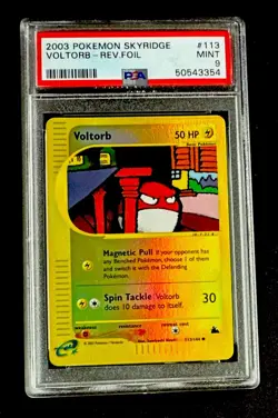 PSA 9 MINT Voltorb Reverse Foil Skyridge #113 Pokemon 2003 Vintage Graded - Image 1