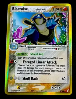 Blastoise (Delta Species) 2/100 LP/NM Crystal Guardians Holo Vintage Pokemon - Image 1