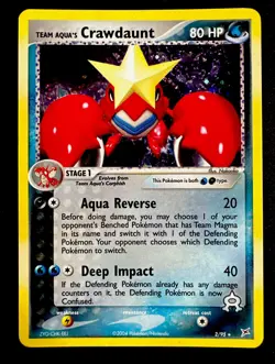 Team Aqua’s Crawdaunt 2/95 NM Holo Rare Pokemon TCG Team Magma vs Team Aqua - Image 1