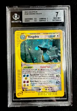BGS 7 Kingdra Aquapolis Crystal Holo Secret Rare #148 Graded Pokemon Card - Image 1