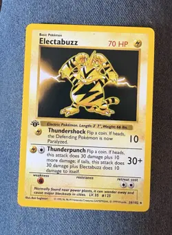 Pokemon Electabuzz 70 HP Base Set Shadowless 1st Edition Rare 20/102 Regular - Image 1