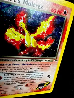 Rocket's Moltres 012/132 MP Gym Heroes Vintage Pokemon 2000 Holo Moderate Play - Image 2