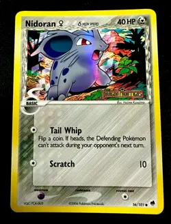 Nidoran 56/101 NM Reverse Holo Stamp Pokemon TCG Card EX Dragon Frontiers - Image 1