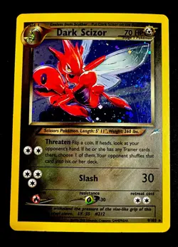 Dark Scizor 9/105 MP SWIRL Pokemon Neo Destiny Unlimited Holo Rare - Image 1