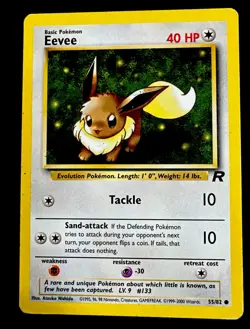 Eevee Team Rocket 55/82 MP Pokemon TCG Regular Common Unlimited Moderate Play - Image 1
