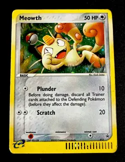 Meowth 013 MP Black Star Promo E-Series Holo Rare Card Vintage Pokemon TCG - Image 1
