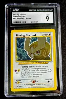 CGC 9 Shining Noctowl 110/105 2002 Neo Destiny Holo Pokemon Card MINT - Image 1