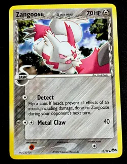 Zangoose 15/17 NM POP Series 5 English Pokemon Card TCG Near Mint - Image 1